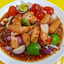 ไส้กรอกไก่หนังกรอบ+ไข่แดงเค็ม