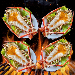 กุ้งแม่น้ำเผา ชุด 4 ตัวโล  ขนาด 250 กรัมต่อตัว กุ้งนำเข้าอินเดีย