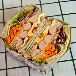 แซนด์วิชเกาหลี ไข่ดาว + ไส้กรอก (ไซร์ Big)