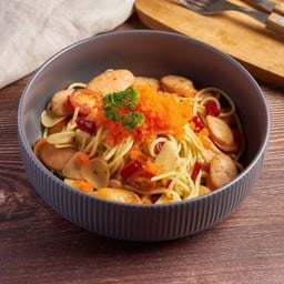 สปาเกตตี้ ไส้กรอกอาราบิกิ ไข่กุ้ง Spaghetti Arabiki