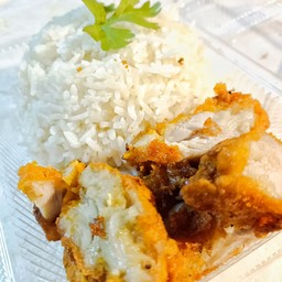 ข้าวหน้าไก่ทอดจิ้มแจ่ว