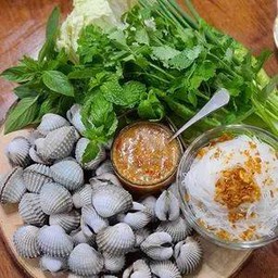 เมี่ยงหอยแครงลวกผัก