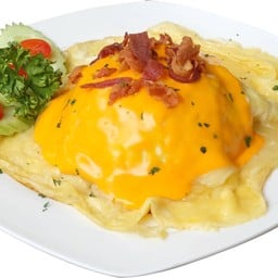 ข้าวไข่ข้นซีส-เบคอนทอดกรอบ