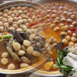 ขนมจีนน้ำยากะทิผสมป่า