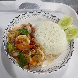 A07ข้าวราดผัดกะปิ+สะตอ