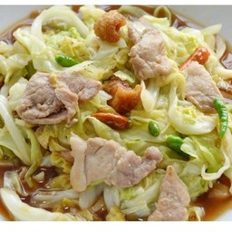 ผักกาดขาว ราดข้าว ยั่วๆ