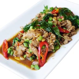 หมูชาบูผัดขี้เมากะเพรากรอบ