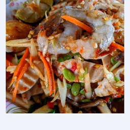 ตำกุ้งสด,หมูยอ
