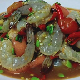 ตำเหลากุ้งสดปลาร้า