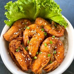 ข้าวด้งกุ้งกรอบจัมโบ้กรอบหม่าล่า