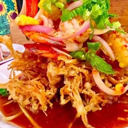 ยำเห็ดทอด (ไม่ปลาร้า)