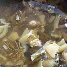 แกงจืดผักกาดดองไก่บด