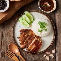 ข้าวไก่ย่าง หนังกรอบ