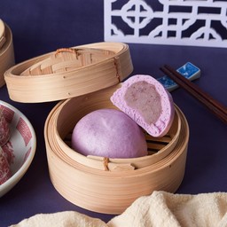 ซาลาเปาไส้เผือกมันม่วง แปะก๊วย