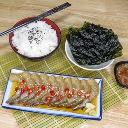 SET กุ้งดองซีอิ๊วเกาหลี + ข้าวญี่ปุ่น + สาหร่าย