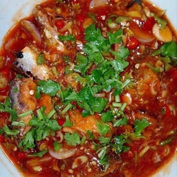 ยำปลากระป๋องกับข้าว