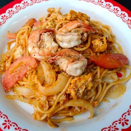 สปาเก็ตตี้กุ้งผัดซอส