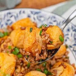 ข้าวราดหมูสับผัดซีอิ้วเต้าหู้ไข่