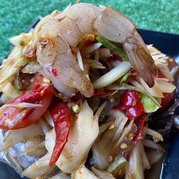 ตำกุ้งสด