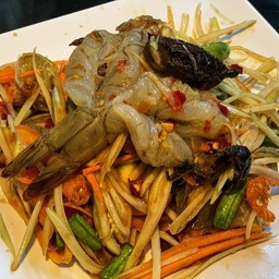 ส้มตำปู ปลาร้า กุ้งสด
