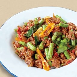 หมูสับผัดกะปิถั่วฝักยาว