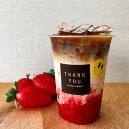 ลาเต้นมสดสตอเบอรี่