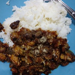 กบทอดกระเทียม ราดข้าว