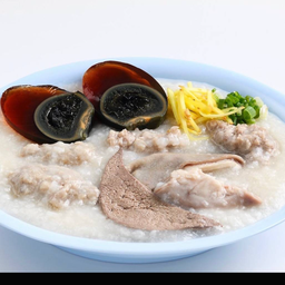 โจ๊กหมู ใส่ทุกอย่าง + ไข่เยี่ยวม้า