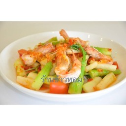 ยำคะน้ากุ้งสดLM