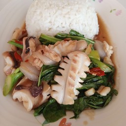 คะน้าปลาหมึก