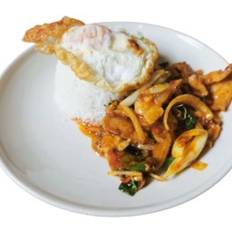 ข้าวราดผัดพริกเผา