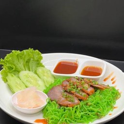 หมี่หยกเนื้อแดงแบบจาน