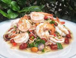 ยําตะไคร้กุ้งสด