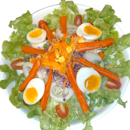 สลัดปูอัด+ไข่ต้ม พร้อมน้ำสลัด