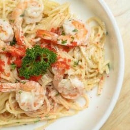 สปาเก็ตตี้ซอสครีมไข่กุ้ง-