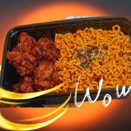 [อร่อยซ่ากับโค้ก] มาม่าเกาหลี+ไก่กรอบคลุกซอสเกาหลี+ไชเท้าดอง +  โค้ก ออริจินัล (กระป๋อง) 