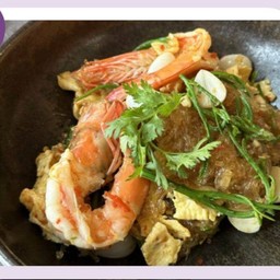 วุ้นเส้นผัดชะอมกระเทียมดอง