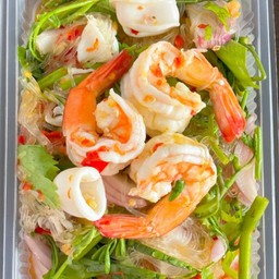 ยำวุ้นเส้นผักกระเฉดทะเล