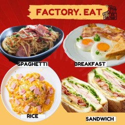 Factory.eat แฟคทอรีอีท อาหารเช้า แซนวิช ข้าวกระเพราNo.1 ข้าวไข่ข้น สุขุมวิท101