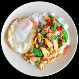 กะเพราหมูชิ้น