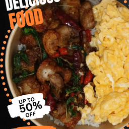 ราชาข้าวกะเพราหมูกรอบ (จัมโบ้)