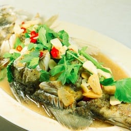 ปลากระพงนึ่งมะนาว