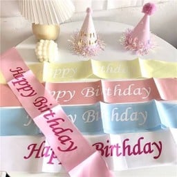 สายสะพาย Happy birthday คละสี