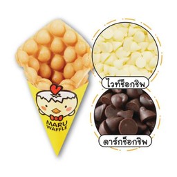 6 วาฟเฟิลฮ่องกง ไส้ดาร์กช็อกชิพ + ไวท์ช็อกชิพ