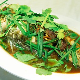 ปลากระพงนึ่งซีอิ๊ว