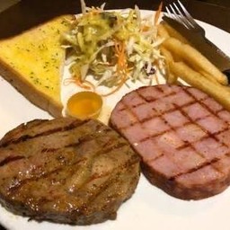 สเต๊กไก่&แฮม