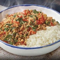 [อร่อยซ่ากับโค้ก] ข้าวกระเพราหมูสับ +  โค้ก ไม่มีน้ำตาล (กระป๋อง) 