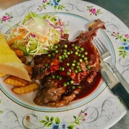 สเต็กเนื้อพริกไทยอ่อน 1ชิ้นใหญ่