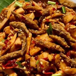 ตำกระท้อนปูปลาร้า ปลากรอบ