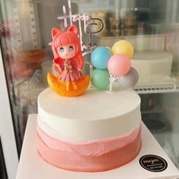 1 ปอนด์ เค้กนมสดตกแต่งสาวน้อยนั่งพระจันทร์ แบบใหม่